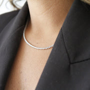 Collier rivière 7.08 carats or blanc Cristina